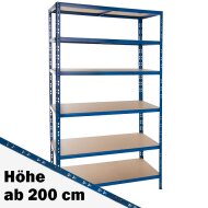 Metall-Schwerlastregal Blau 2200x900x450 mm - 5 Böden