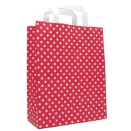 Paper carrier bags 180x80x220 mm|red + white dots