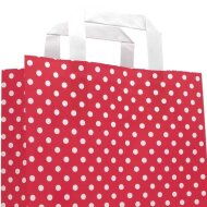 Paper carrier bags 180x80x220 mm|red + white dots