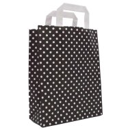 Paper carrier bags 180x80x220 mm|black + white dots