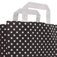 Paper carrier bags 220x100x280 mm|black + white dots