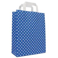 Paper carrier bags 220x100x280 mm|dark blue + white dots