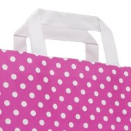 Paper carrier bags 220x100x280 mm|pink + white dots