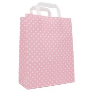 Paper carrier bags 220x100x280 mm|pink + white dots