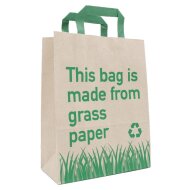 Paper carrier bags|grass paper|220x100x280 mm|print