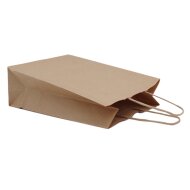 Paper carrier bags 180x80x240 mm|brown|ribbed