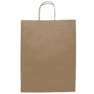 Paper carrier bags 180x80x240 mm|brown|ribbed