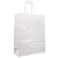 Paper carrier bags 180x80x240 mm|white|ribbed