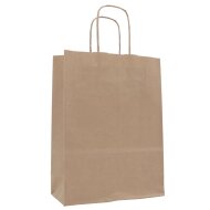 Paper carrier bags 220x100x280 mm|brown|ribbed