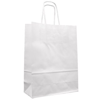 Paper carrier bags 220x100x280 mm|white|ribbed