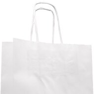 Paper carrier bags 220x100x280 mm|white|ribbed