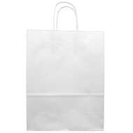 Paper carrier bags 260x120x350 mm|white|ribbed