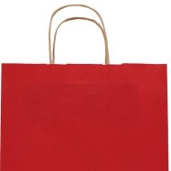 Paper carrier bags 180x80x220 mm|ribbed|red