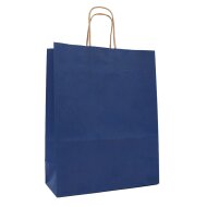 Paper carrier bags 220x100x280 mm|ribbed|blue