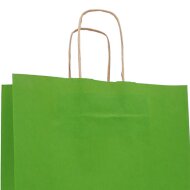 Paper carrier bags 220x100x280 mm|ribbed|green