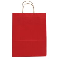 Paper carrier bags 220x100x280 mm|ribbed|red