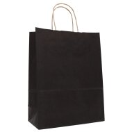 Paper carrier bags 220x100x280 mm|ribbed|black