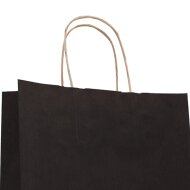 Paper carrier bags 220x100x280 mm|ribbed|black