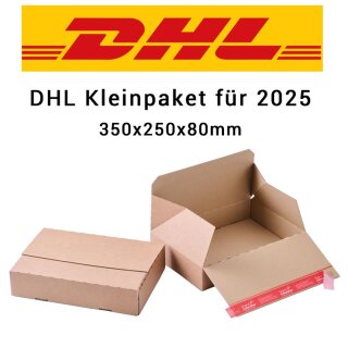 DHL Kleinpakete Automatikbodenkartons mit SK-Streifen 350x250x80 mm (Außenmaß)